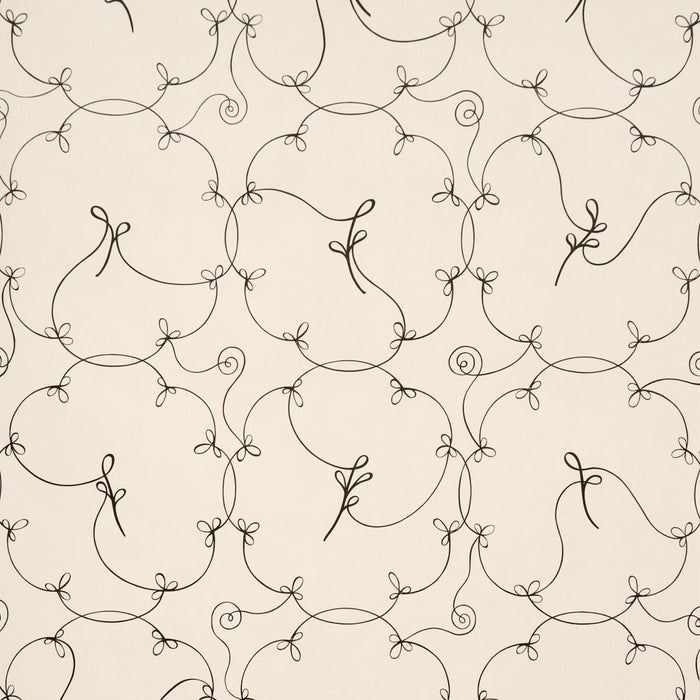 Schumacher Broderie Black & Ivory Wallpaper Sample 5017852
