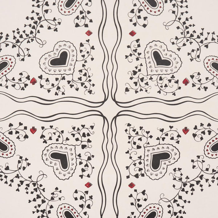 Schumacher Garden Of Hearts Black & Ivory Wallpaper 5017860