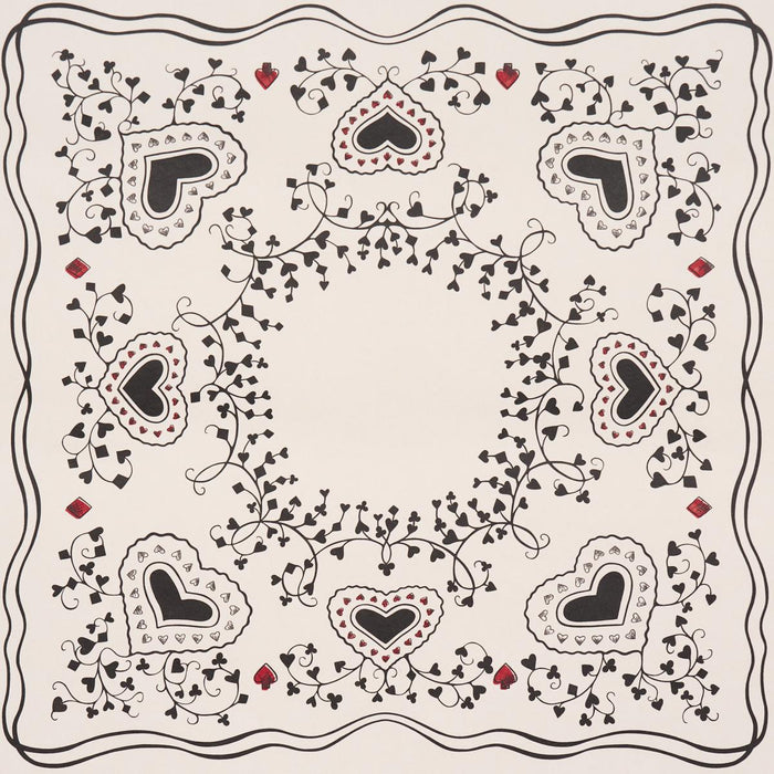 Schumacher Garden Of Hearts Black & Ivory Wallpaper Sample 5017860