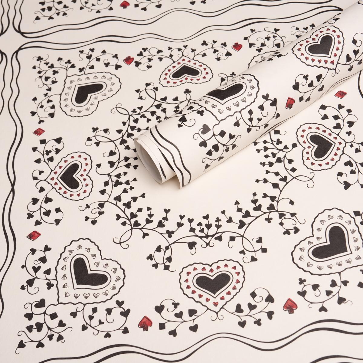 Schumacher Garden Of Hearts Black & Ivory Wallpaper 5017860