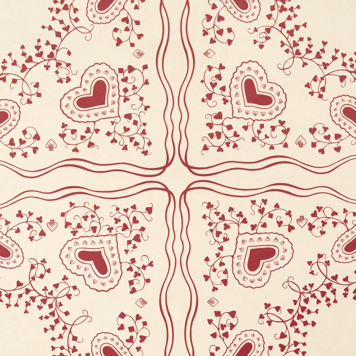 Schumacher Garden Of Hearts Red Wallpaper 5017861
