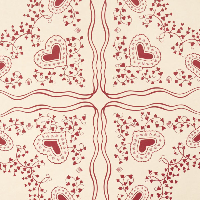 Schumacher Garden Of Hearts Red Wallpaper 5017861