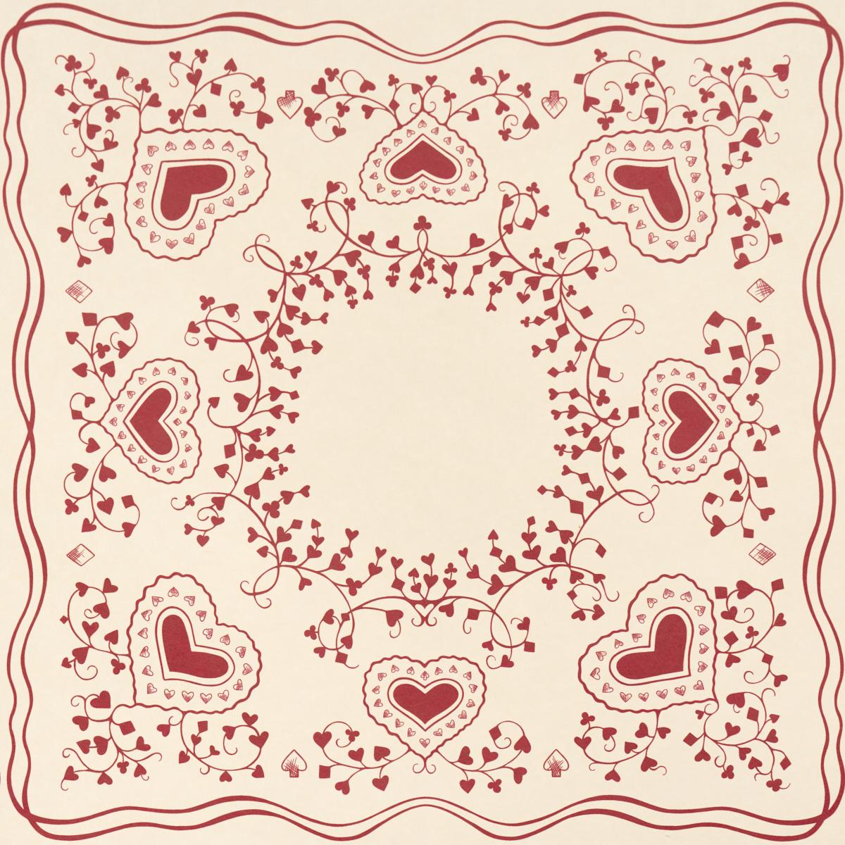 Schumacher Garden Of Hearts Red Wallpaper Sample 5017861