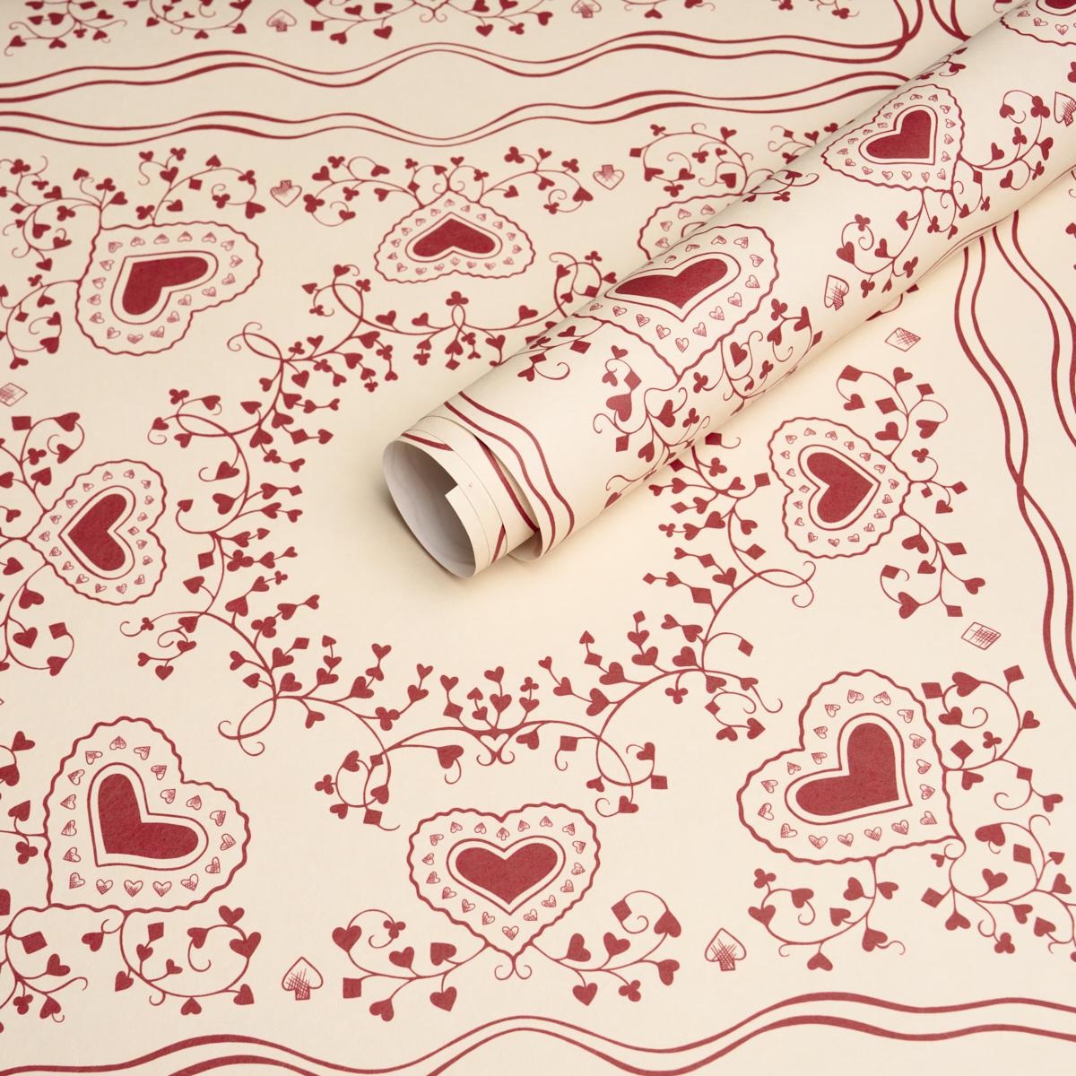Schumacher Garden Of Hearts Red Wallpaper Sample 5017861
