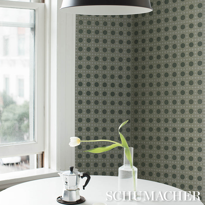 Schumacher X Backdrop Puntini Sisal Seaglass Wallpaper Sample 5017871