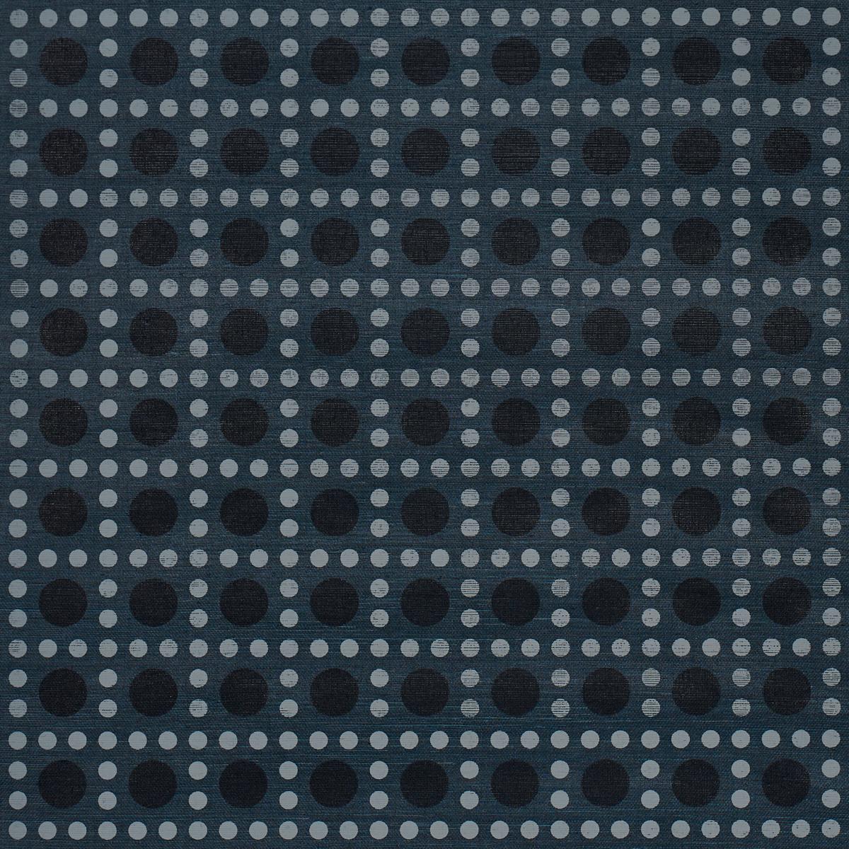 Schumacher Puntini Sisal Indigo Wallpaper Sample 5017873