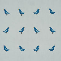 Schumacher Birds Print Navy On Sky Wallpaper 5017892