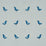 Schumacher Birds Print Navy On Sky Wallpaper Sample 5017892