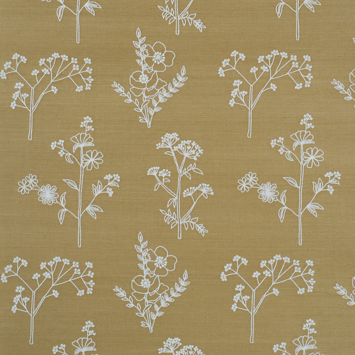 Schumacher Lisbeth Embroidered Sisal Olive Wallpaper 5017910
