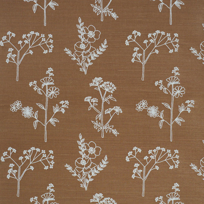 Schumacher Lisbeth Embroidered Sisal Brown Wallpaper Sample 5017911