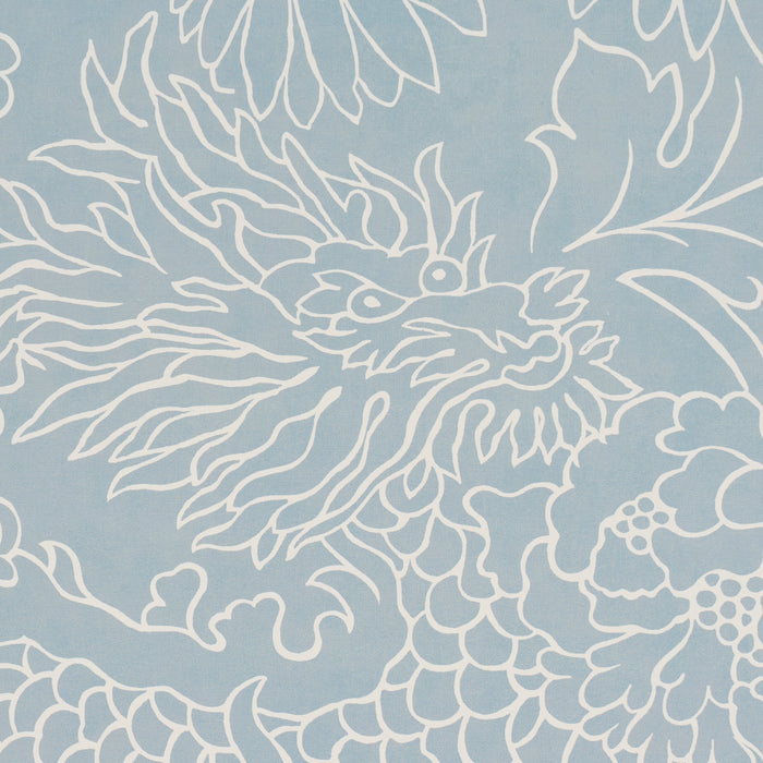 Schumacher Chiang Mai Dragon Silhouette Ciel De Provence Wallpaper Sample 5017920