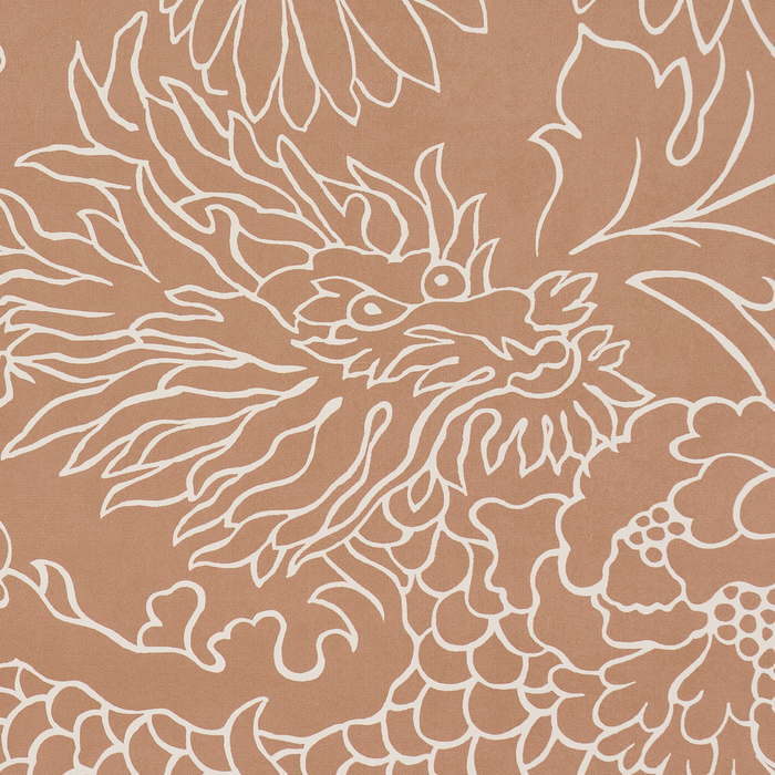 Schumacher Chiang Mai Dragon Silhouette Mediterranean Spice Wallpaper 5017921