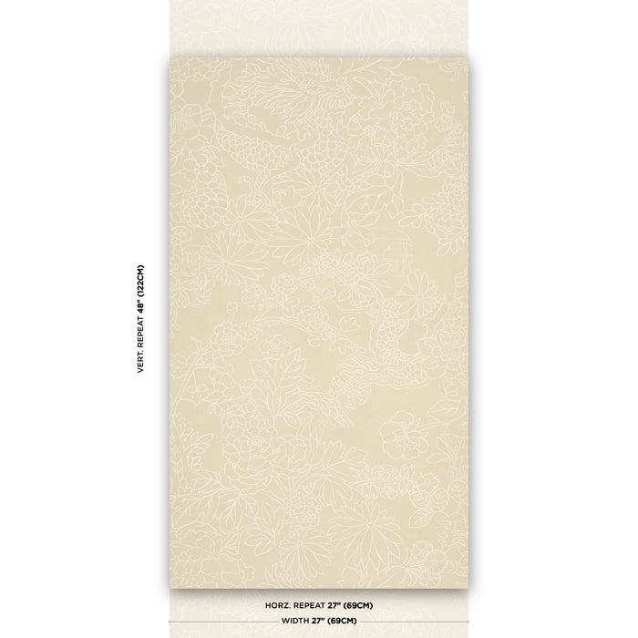 Schumacher Chiang Mai Dragon Silhouette Mistral Sand Wallpaper 5017922