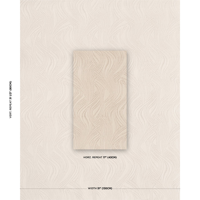 Schumacher Quilted Waves Wallcovering Dune Wallpaper Sample 5017940