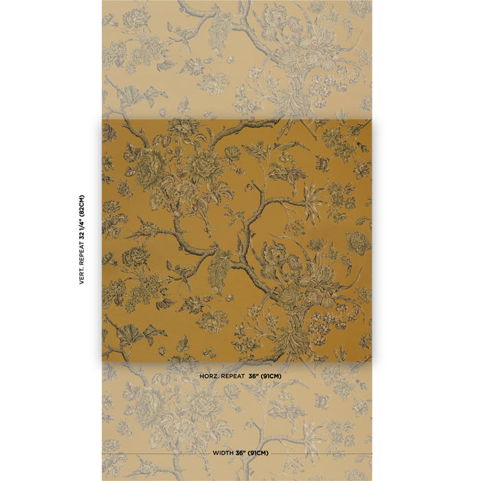 Schumacher Inverness Garden Document Wallpaper Sample 5017970