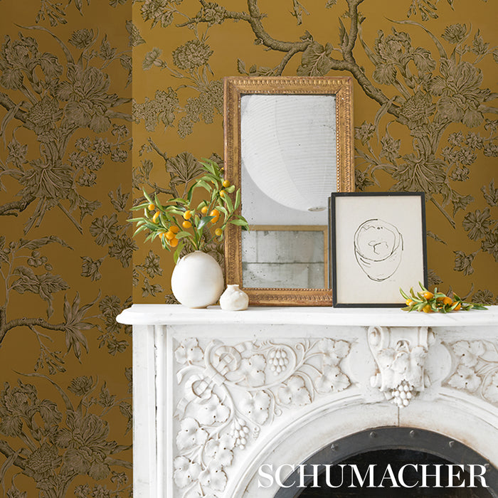 Schumacher Inverness Garden Document Wallpaper Sample 5017970