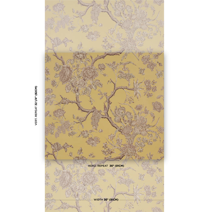 Schumacher Inverness Garden Buttercup Wallpaper Sample 5017971