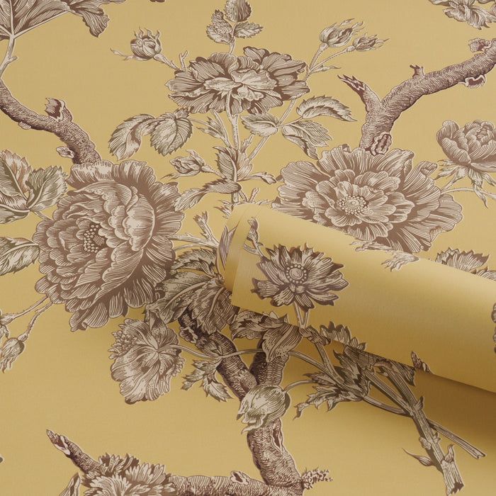 Schumacher Inverness Garden Buttercup Wallpaper Sample 5017971
