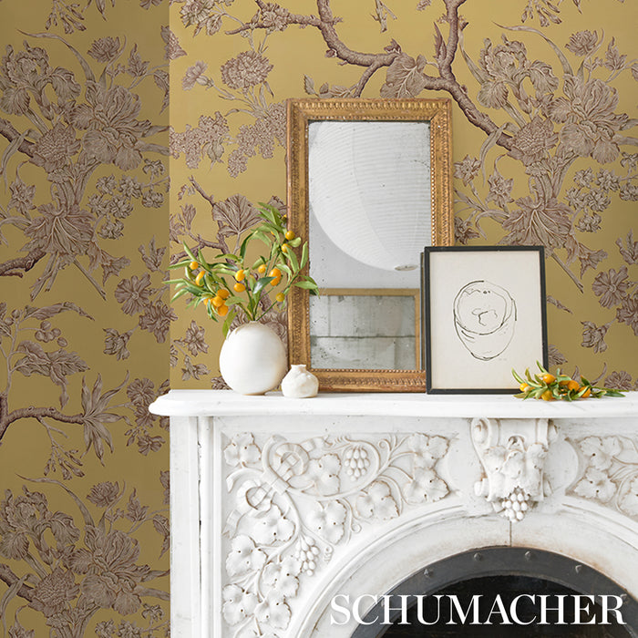 Schumacher Inverness Garden Buttercup Wallpaper Sample 5017971