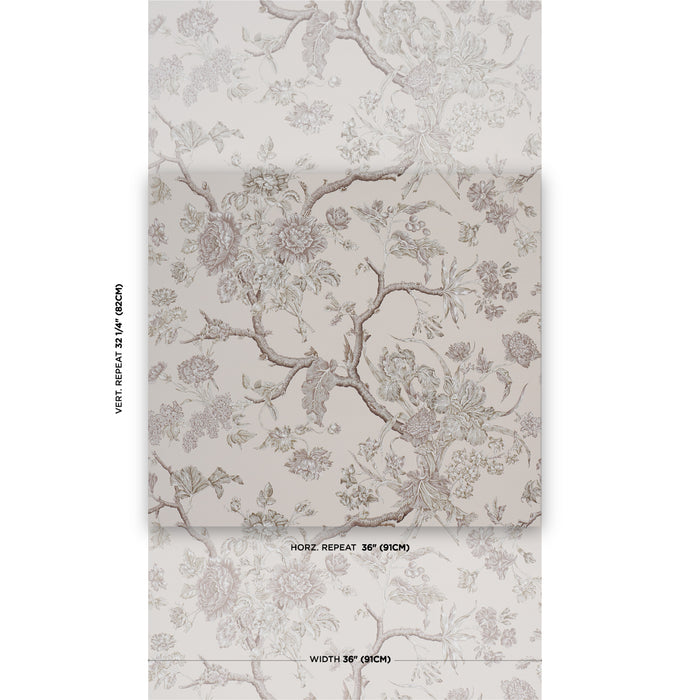 Schumacher Inverness Garden Ivory Wallpaper Sample 5017972