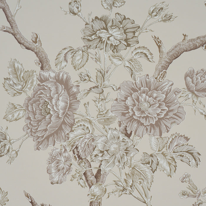 Schumacher Inverness Garden Ivory Wallpaper Sample 5017972