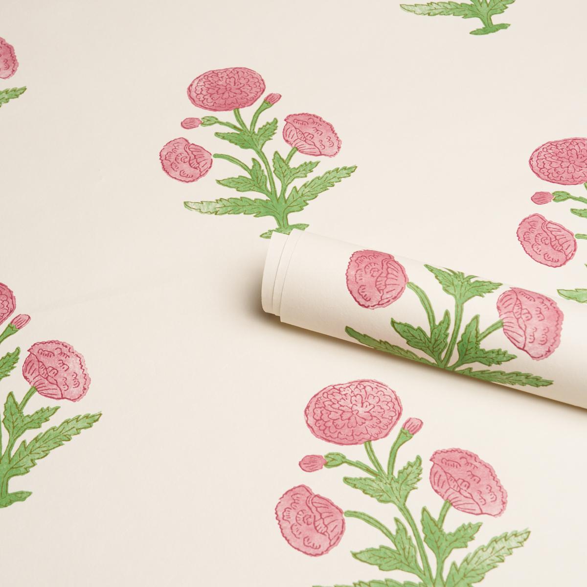 Schumacher Poppy Print Rose & Grass Wallpaper 5017980
