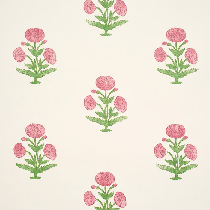 Schumacher Poppy Print Rose & Grass Wallpaper 5017980