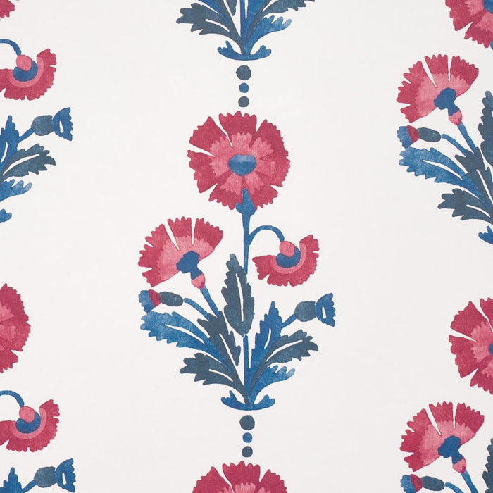 Schumacher Dianthus Print Indigo & Iron Wallpaper 5017990