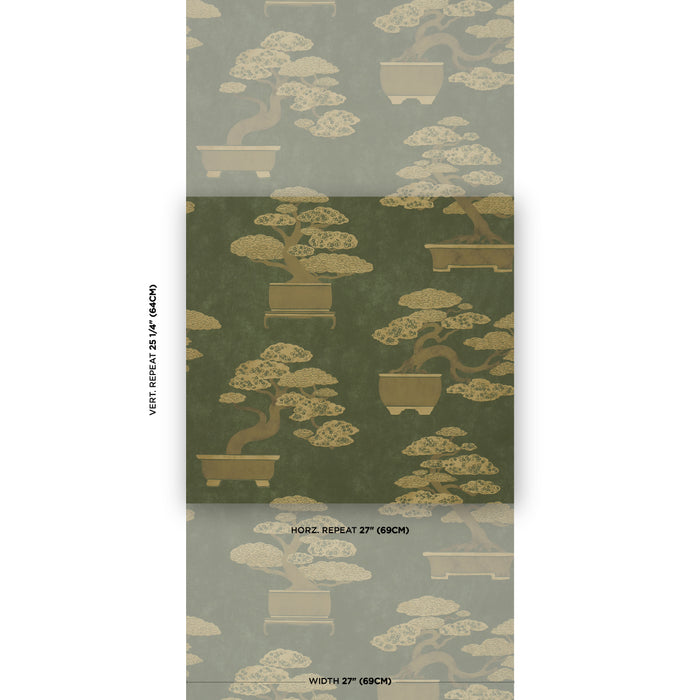 Schumacher Bonsai Tree Olive Wallpaper Sample 5018000