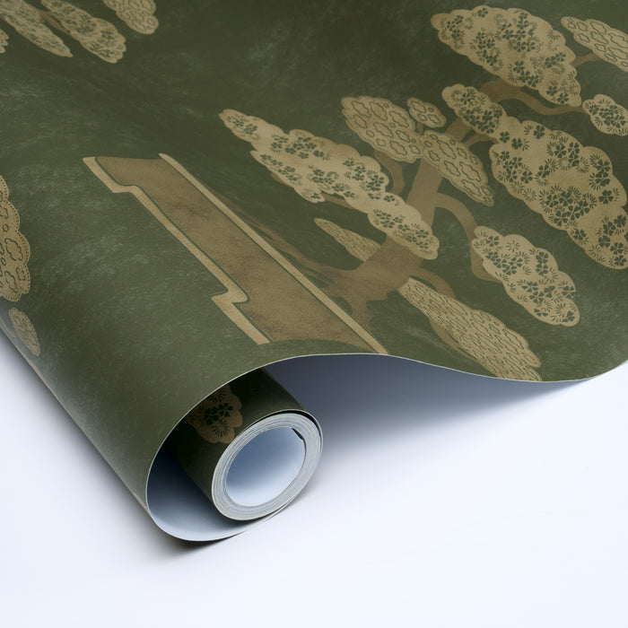 Schumacher Bonsai Tree Olive Wallpaper Sample 5018000