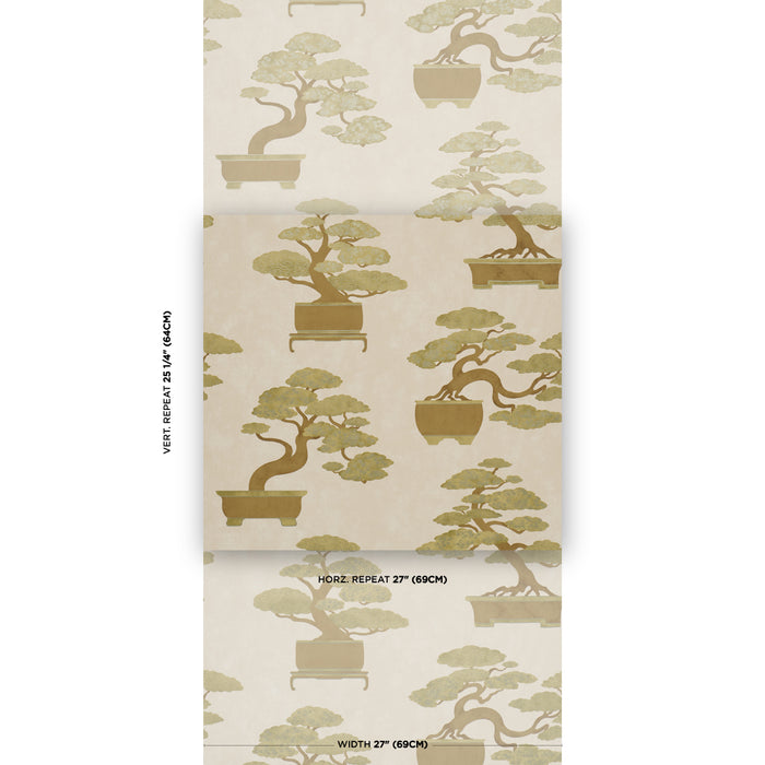 Schumacher Bonsai Tree Neutral Wallpaper Sample 5018002