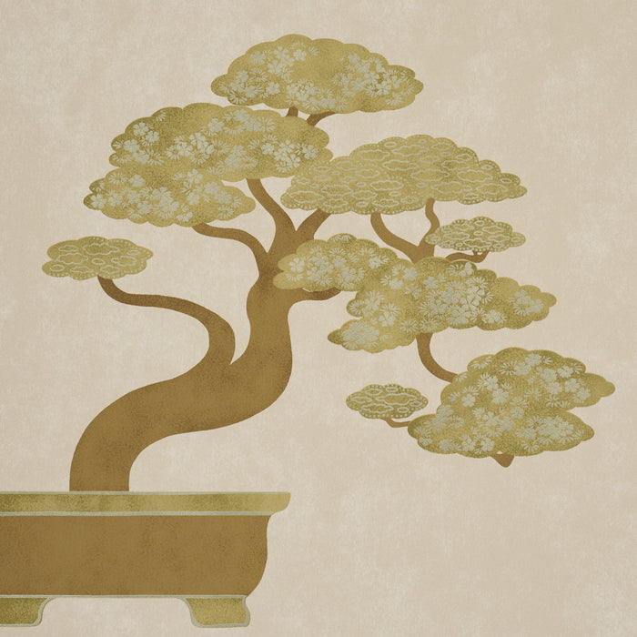 Schumacher Bonsai Tree Neutral Wallpaper Sample 5018002