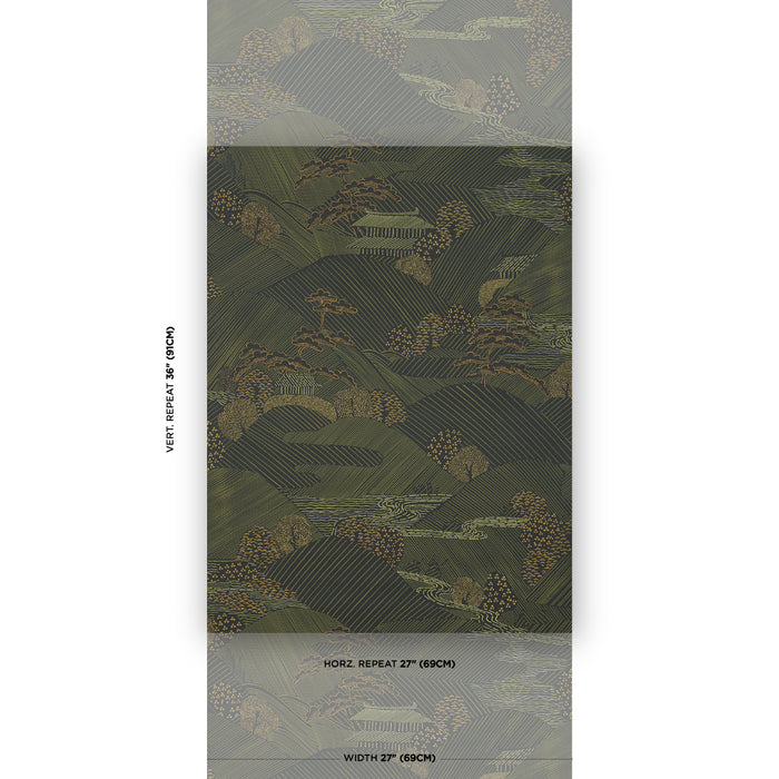 Schumacher Nikko Black Wallpaper Sample 5018050