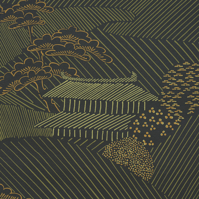 Schumacher Nikko Black Wallpaper Sample 5018050