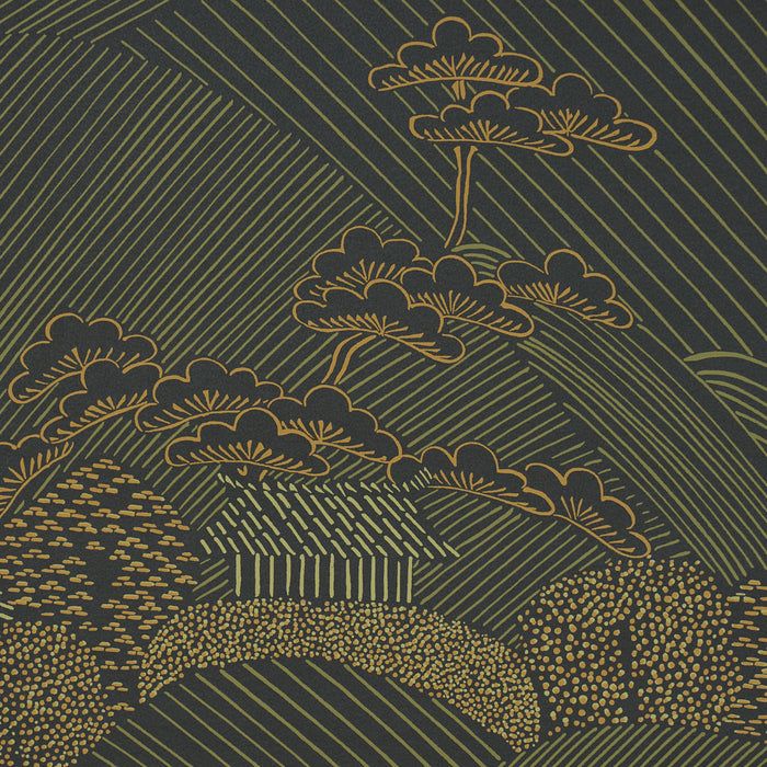 Schumacher Nikko Black Wallpaper Sample 5018050