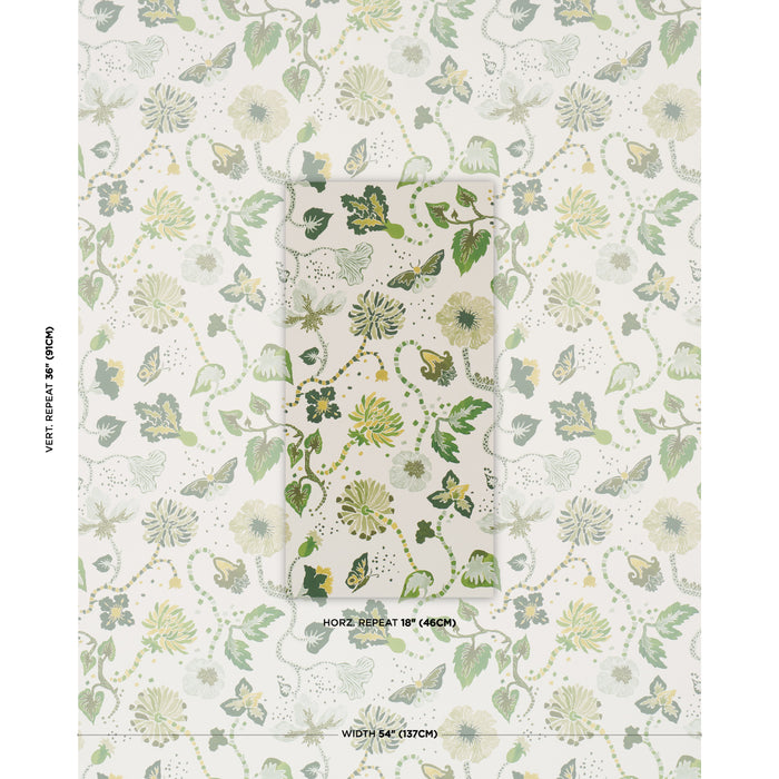Schumacher Gloriette Green Wallpaper Sample 5018061