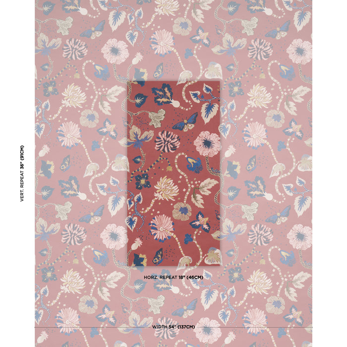 Schumacher Gloriette Red Wallpaper Sample 5018062