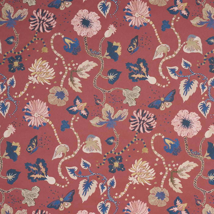 Schumacher Gloriette Red Wallpaper Sample 5018062