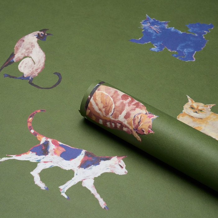 Schumacher Cats Green Wallpaper 5018070