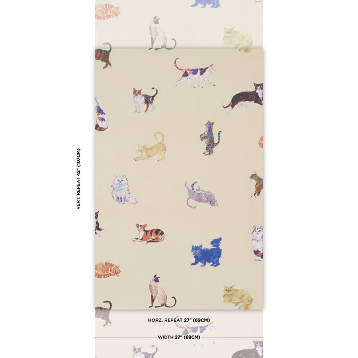 Schumacher Cats Cream Wallpaper Sample 5018071