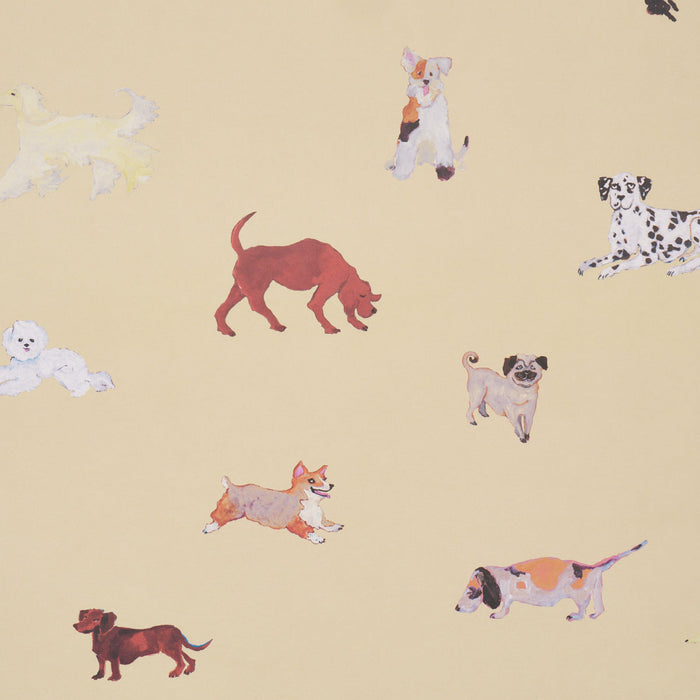 Schumacher Dogs Butter Wallpaper Sample 5018080