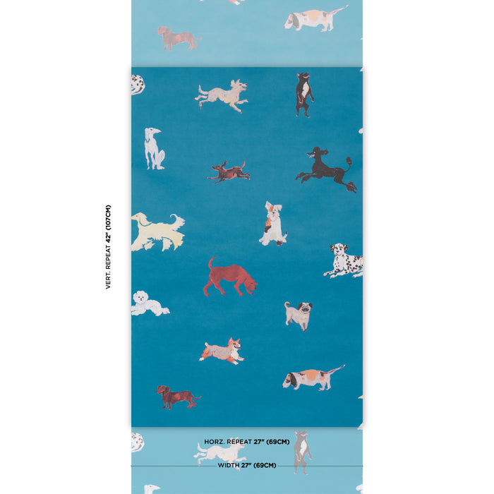 Schumacher Dogs Cerulean Wallpaper 5018081
