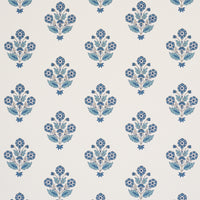 Schumacher Dalila Hand-Screen Print Blue Wallpaper 5018090