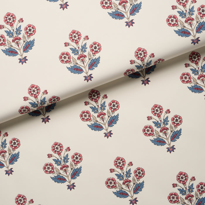Schumacher Dalila Hand-Screen Print Red & Blue Wallpaper 5018091