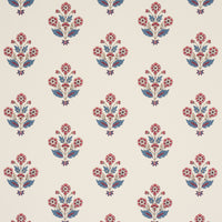 Schumacher Dalila Hand-Screen Print Red & Blue Wallpaper 5018091