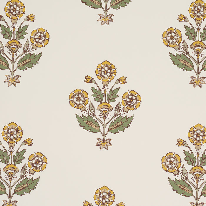 Schumacher Dalila Hand-Screen Print Yellow Wallpaper Sample 5018092