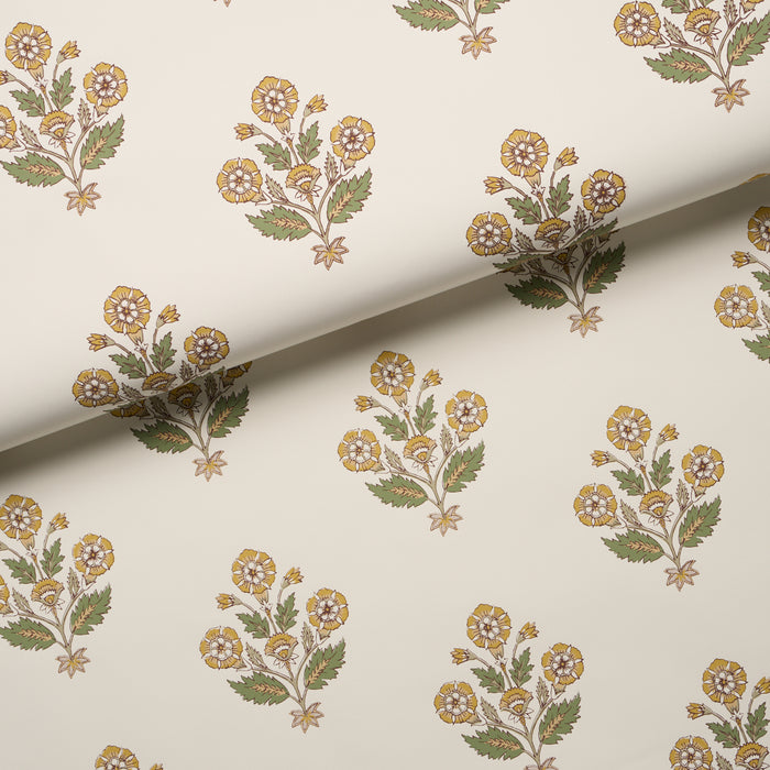 Schumacher Dalila Hand-Screen Print Yellow Wallpaper Sample 5018092