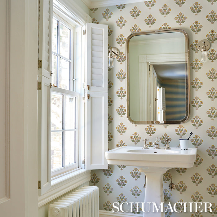 Schumacher Dalila Hand-Screen Print Yellow Wallpaper 5018092
