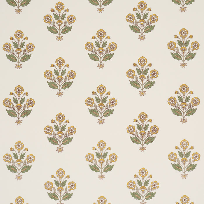 Schumacher Dalila Hand-Screen Print Yellow Wallpaper 5018092