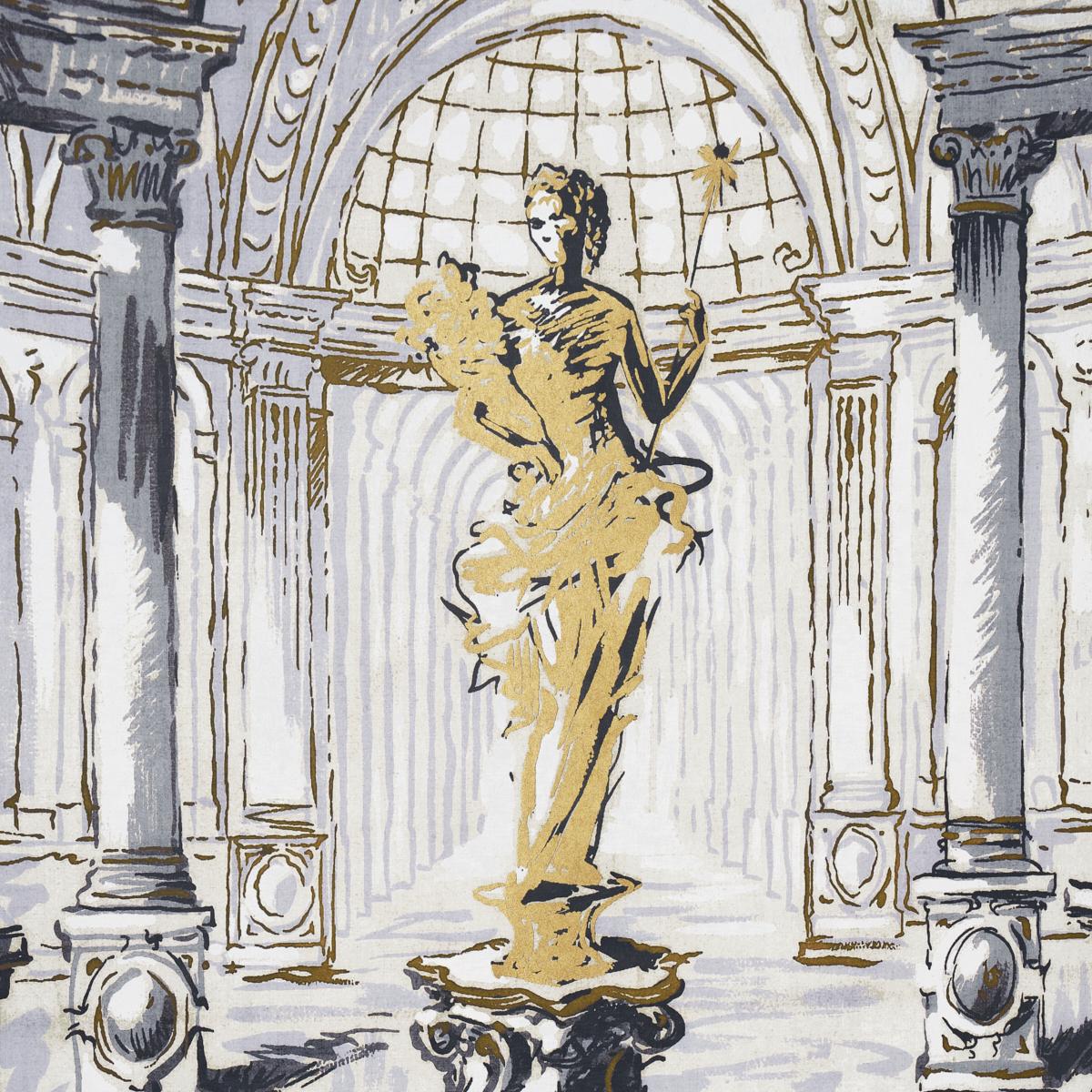 Schumacher Palazzo 4 Panel Set Antique Blue Wallpaper 5018110